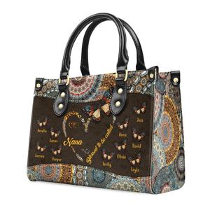 Nouveaux sacs à main à la mode pour dames bénis d'être appelé grand-mère <span class=keywords><strong>imprimer</strong></span> meilleur cadeau sacs à main en cuir personnalisés dames marque sacs à main à bandoulière - Product Image 1
