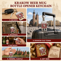 2026 Polandia Krakow Wawel Gantungan Kunci Mug Bir Naga Pembuka Botol Enamel Logam Suvenir Kustom Gantungan Kunci Naga Wawel Grosir Pabrik
