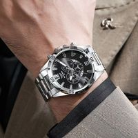 Montre-bracelet pour homme la plus vendue avec affichage de la date, grand cadran décontracté, style hip-hop, en alliage et verre, mouvement à quartz