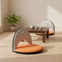 Chaises pliantes portables réglables à siège bas pour plage et pique-nique, en acier, avec assise en mousse et maille, 54x50x38cm, 2.7kg
