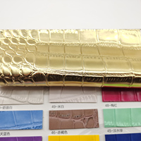 Cuir PVC bicolore gaufré crocodile, élastique, imperméable, résistant à l'usure, avec support en tissu brossé, pour chaussures, sacs, ceintures et articles en cuir