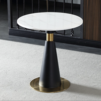 Table à manger moderne 2 places et dessus en marbre Nouveau design Mobilier rond de luxe pour café Maison Restaurant