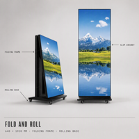 Écran publicitaire LED portable et pliable en couleur, support numérique sur pied, mur vidéo pour centre commercial avec CMS