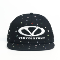 5-delige ongestructureerde flat brim pet met geborduurd logo, hoge kwaliteit snapback cap voor bruiloft