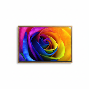 Elegant Floral Canvas Print: Rainbow Rose Art for Home Decor,<b>GOLD</b> <b>FRAMED</b> CANVAS - Product Image 2