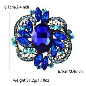 Broche Fleur en Strass Grande Broche Fleur en Cristal Alliage pour Mariage, Bouquets, Chapeaux, Robes, Sacs, Femmes et Filles - Product Image 6