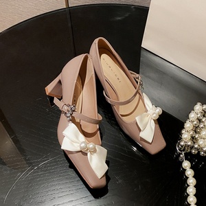 Bows <b>Closed</b> <b>Toe</b> High Heel Shoes Sexy Cute <b>Summer</b>/Winter Banquet Shoes Timeless Fashion Party Wear - Product Image 4