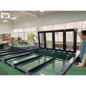 <span class=keywords><strong>Porte</strong></span> de <span class=keywords><strong>garage</strong></span> sectionnelle en verre moderne en alliage d'aluminium 2025, 16x7, pliable, <span class=keywords><strong>porte</strong></span> piétonne aérienne pour petites entrées - Product Image 4