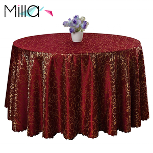 Nhà Máy Bán Buôn 120Inch Vòng <span class=keywords><strong>Polyester</strong></span> <span class=keywords><strong>Jacquard</strong></span> Damask Bảng Vải Cho Tiệc Cưới - Product Image 2