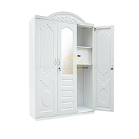 Meubles de chambre à coucher en acier motif 2 3 4 portes armoire de rangement pour vêtements armoire en métal gaufré