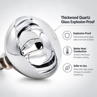 Lampe chauffante de salle de bain en verre anti-explosion 275W 220V, ampoule chauffante infrarouge à culot E27 pour salle de douche