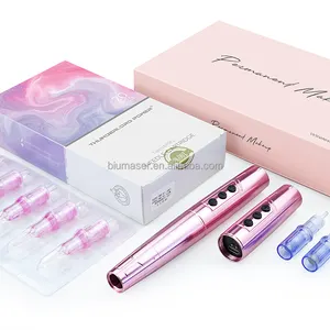 Máquina de pluma de tatuaje de maquillaje permanente inalámbrica Biomaser TP006 con máquina de cartuchos de batería para tatuaje cosmético y microagujas