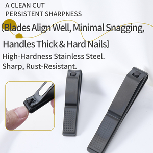 <span class=keywords><strong>Coupe</strong></span>-ongles ultra-affûté droit et large en acier inoxydable 420 J2 pour ongles des mains et des pieds avec revêtement noir - Product Image 5