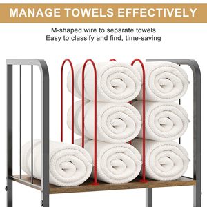 Moderno Toallero <span class=keywords><strong>de</strong></span> Hierro <span class=keywords><strong>de</strong></span> 3 Niveles <span class=keywords><strong>para</strong></span> <span class=keywords><strong>Baño</strong></span> con Gran Capacidad <span class=keywords><strong>de</strong></span> Almacenamiento Plegable - Product Image 3