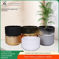 Pot de fleurs en mélamine, petit, de luxe léger, haut de gamme, robuste et durable, de forme cylindrique, pour plantes d'intérieur, de bureau ou au sol, idéal pour les roses.