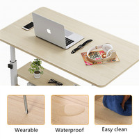 Table d'appoint pliable pour ordinateur portable avec hauteur réglable sur roulettes, idéale pour chambre à coucher
