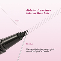 Gratis sampel grosir 6 warna pena alis 4 ujung ganda garis mata prima Eyeliner cair Vegan tahan lama Eyeliner alis