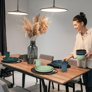 Soudelor, juego de vajilla ligera de plástico irrompible, vajilla de camping de 24 piezas para 6 personas, platos reutilizables, cuencos, tazas - Product Image 6