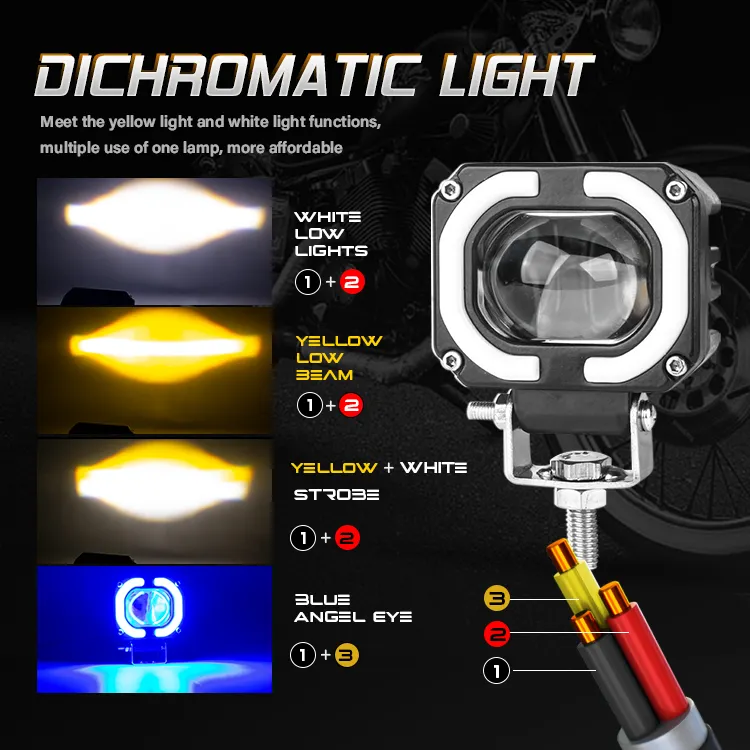 RCJ-luces LED para motocicleta, focos de 60W, impermeables, auaxilares, antiniebla, faros delanteros de conducción