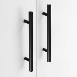 Stainless Steel T-Shaped Cabinet Handles Black Brushed Silver Minimalist <b>Wardrobe</b> Drawer Furniture Handle 8047 - Product Image 2