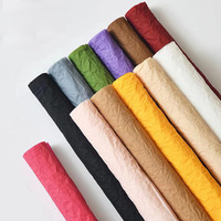 Papier artisanal coréen double face recyclable HUABAN pour fleurs, motif pierre froissée, imperméable, pour bouquets de fleurs faits à la main