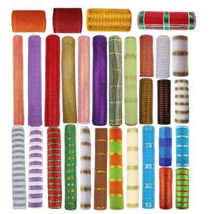 Christmas Decorative Poly Burlap <strong>Mesh</strong> PVC Wire <strong>Ribbon</strong> DIY Corona de Navidad Wreath and Tree for Wreaths &amp; Garlands - Product Image 1