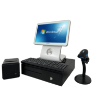 Mesin POS All-in-One SANDU 15.6 Inch Layar Sentuh Kapasitif Quad-Core 8GB DDR3 Windows Set Lengkap Printer Thermal Kasir