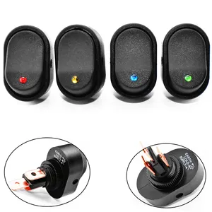 Cars, Yachts, Boat Rocker Switch lights Up Led Red, Yellow, Blue, Green Push Button 12V/MM