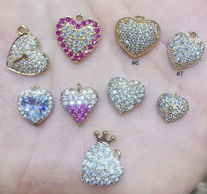 CZ8440 Dainty Liontin Piringan Kupu-kupu, Liontin Liontin Bulat Sayap Malaikat Hati Bintang Berlian Pave Mikro CZ Berlapis Emas 18K Mini 18K - Product Image 4