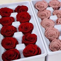 Bunga Mawar Awetan Yunnan Kualitas B+ Ukuran 3-4cm/10 Buah Kemasan Kotak Hadiah Natal dan Festival Qixi Bunga Asli