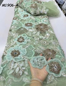 Nigeriano <span class=keywords><strong>abito</strong></span> da festa in pizzo francese con perline con <span class=keywords><strong>paillettes</strong></span> ecologiche con motivo animale decorato ordine minimo 5 yarde per matrimoni - Product Image 4