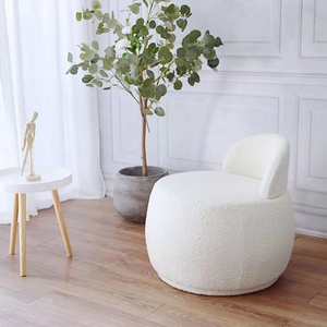 Silla <span class=keywords><strong>de</strong></span> estilo nórdico para Hotel, sofá <span class=keywords><strong>de</strong></span> lana <span class=keywords><strong>de</strong></span> oveja <span class=keywords><strong>de</strong></span> lujo, <span class=keywords><strong>piel</strong></span> <span class=keywords><strong>de</strong></span> oveja, felpa, tela blanca, muebles - Product Image 5