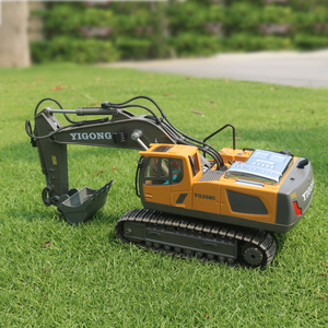 1:20 aleación 2,4 Ghz 11 canales <span class=keywords><strong>Rc</strong></span> excavadora juguete <span class=keywords><strong>Control</strong></span> remoto camión Juguetes Juegos de excavadora con música y sonidos <span class=keywords><strong>RC</strong></span> construcción - Product Image 2