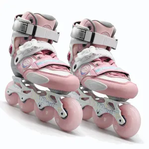 Wholesale Professional Inline Roller Adult Flat Skates Plastic Shell With Carbon Jacquard 4 Wheel Freestyle Inline Skate