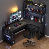 Escritorio de Esquina en Forma de L Personalizado para Juegos Electrónicos, Escritorio de Computadora para el Hogar, Estudio, Dormitorio u Oficina con Opciones de Personalización
