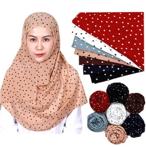 Женское модное одеяло, длинный шарф, шаль с принтом в горошек, хиджаб