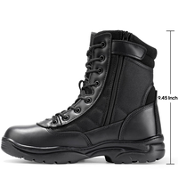 Bottes tactiques pour hommes en cuir véritable avec doublure en mesh respirant, semelle extérieure en caoutchouc durable antidérapante, pour l'extérieur