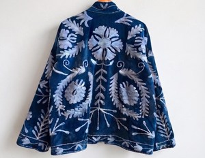 Handmade Suzani <b>Velvet</b> Bomber Jacket for <b>Women</b> Boho Chic Embroidered Winter Breathable Cotton Lining Outerwear OEM ODM Private - Product Image 4