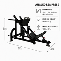 Machine de presse à jambes inclinée professionnelle à charge libre pour entraînement de force des membres inférieurs, équipement de fitness robuste