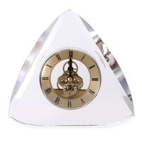 Horloge de table en cristal minimaliste moderne, horloge de bureau mécanique créative, ornement haut de gamme pour la décoration du salon et du bureau