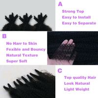 Lot de 3 mèches de cheveux pré-étirées Afro Kinky pour tresses, 205g, 24 pouces, couleur gris, extensions Cuban Twist