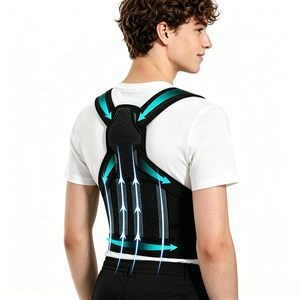 Ceinture de soutien lombaire sans couture avec 4 plaques de maintien pour correction de posture homme - Product Image 1