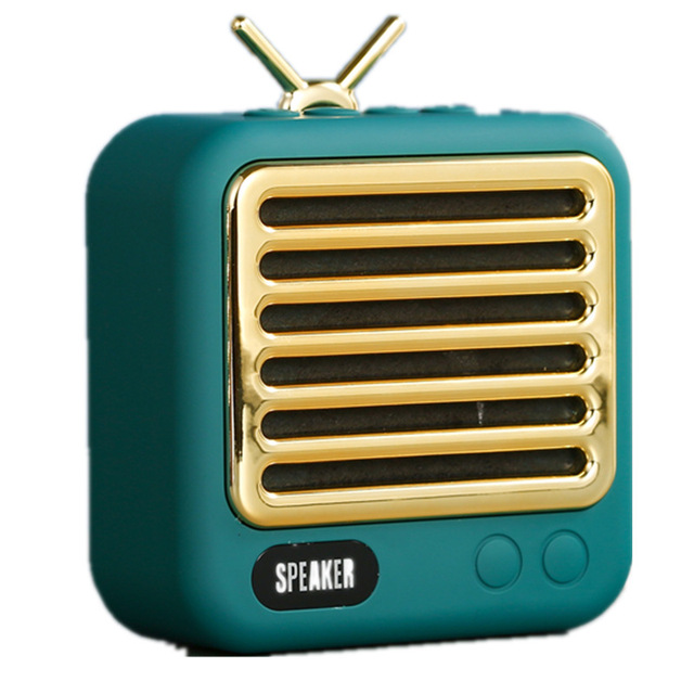 X5 Retro Vintage FM Radio Wireless Speakers Mini Portable DC Power Source for Small Amount Gifts Promotion Green Grass Color