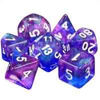 Jouets portables, jeu de dés personnalisés avec paillettes, en acrylique, pour les jeux de rôle Dungeons and Dragons, jeu de dés pour jeux de société