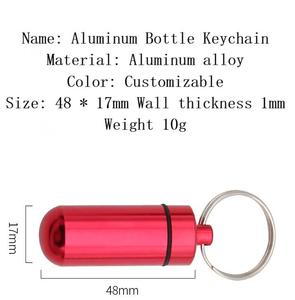 Thời trang túi Keychain nhỏ nhôm kim loại Pill chủ hộp không thấm nước Pill chủ trường hợp thời trang <span class=keywords><strong>Keyring</strong></span> - Product Image 3