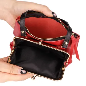 Monedero AndoBag para Mujer, Bolso de Mano de Cuero Vacuno Genuino, Cartera Vintage con Cierre de Beso, Bolsa de Almacenamiento de Gran Capacidad 1478 - Product Image 5