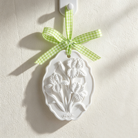 Diffuseur d'huiles essentielles en céramique parfumée suspendu, pierre aromatique en plâtre, pour armoire, voiture, parfum d'intérieur, fleur en porcelaine