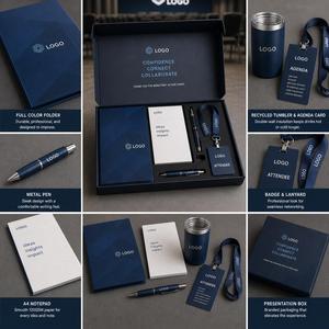 Kit de Carpeta de Presentación Personalizada para el Día de San Valentín, Graduación, Navidad, Conferencias, con Bloc de Notas, Bolígrafo, Porta Identificación, Cordón, Vaso, Agenda y Tarjeta - Product Image 6