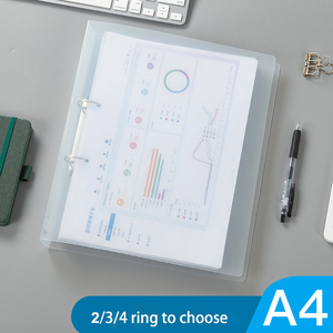 Tùy chỉnh A4 kích thước 2/<span class=keywords><strong>3</strong></span>/4 Vòng chất kết dính PP tông lá lỏng tập tin thư mục với văn phòng rõ ràng trường tổ chức giữ giấy tài liệu - Product Image 3