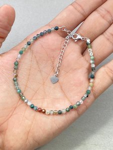 Indian Agate <b>Bracelet</b> Dainty Gemstone Jewelry Micro Faceted <b>Beads</b> Crystal <b>Bracelet</b> Minimalist Jewelry Tiny Gemstone <b>Bracelet</b> - Product Image 5